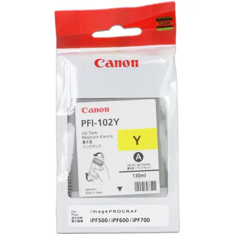 Canon PFI-102Y - Tusz żółty do Canon IPF-500, IPF-510, IPF-600, IPF-605 ...